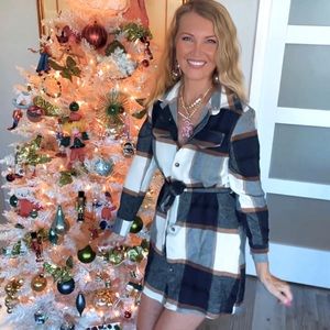 Belted Plaid Dress